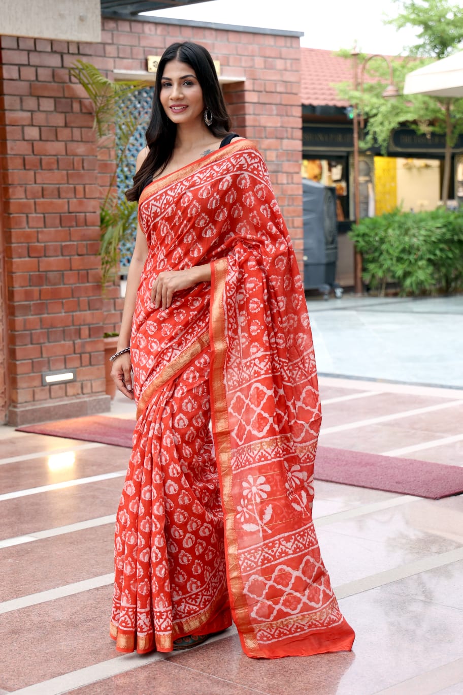 Natural Hand Blocks Prints Maheshwari Silk Sarees