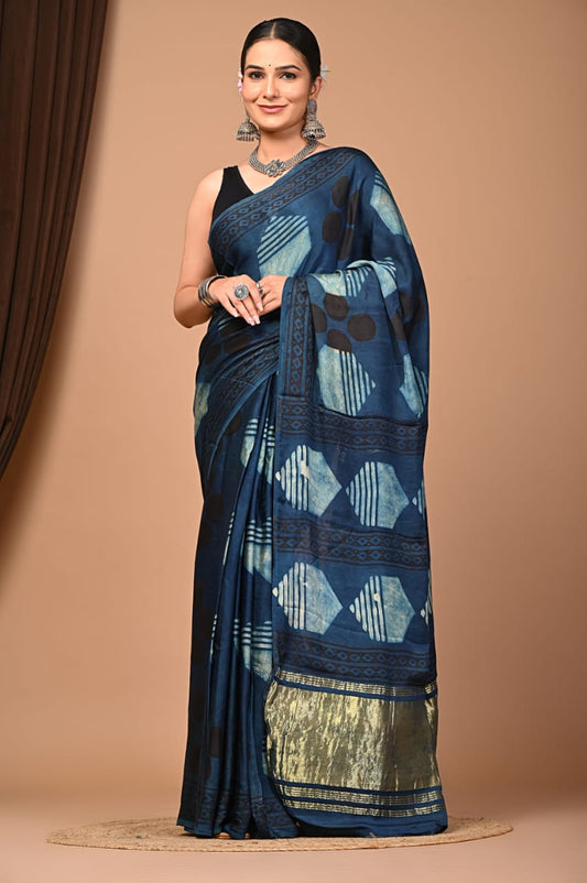 Nashpal Eco Prints Modal Silk saree