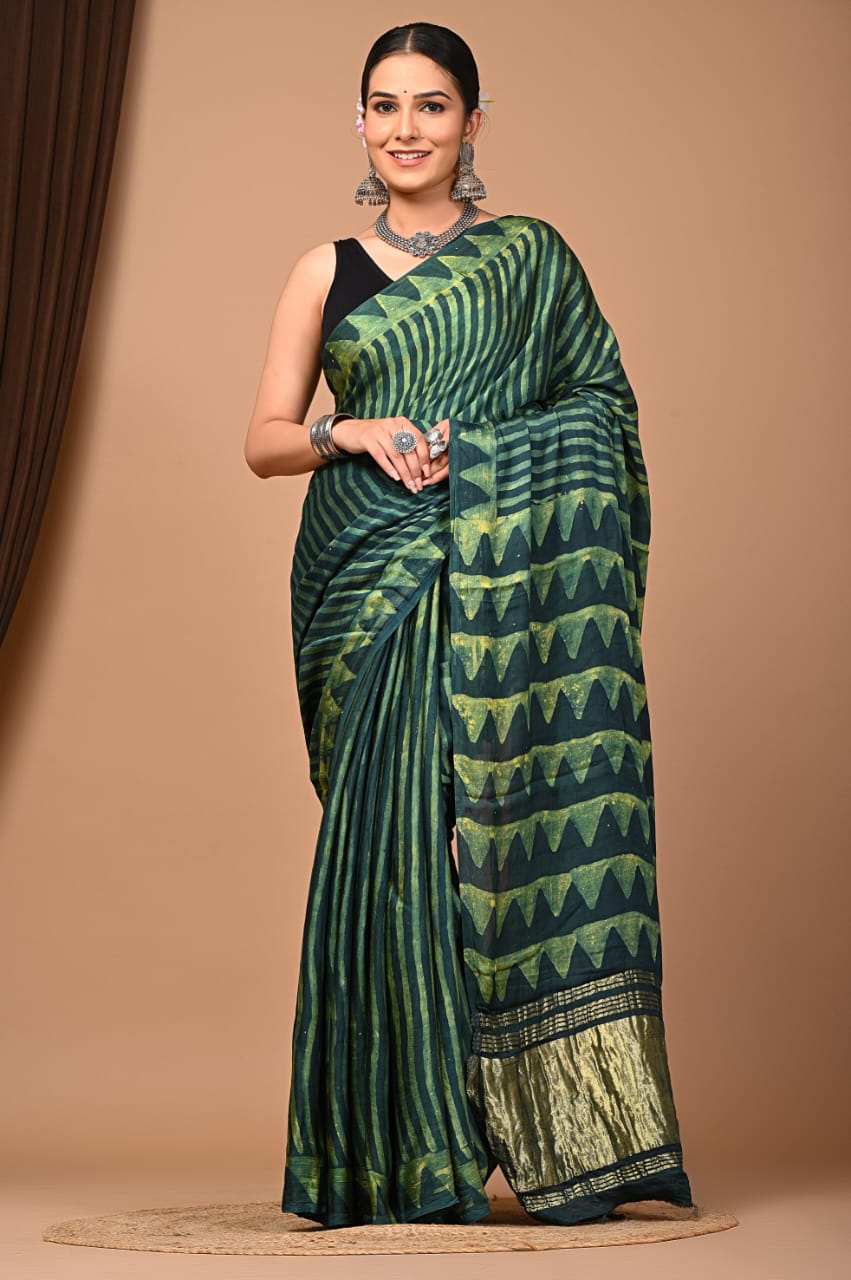 Nashpal Eco Prints Modal Silk saree