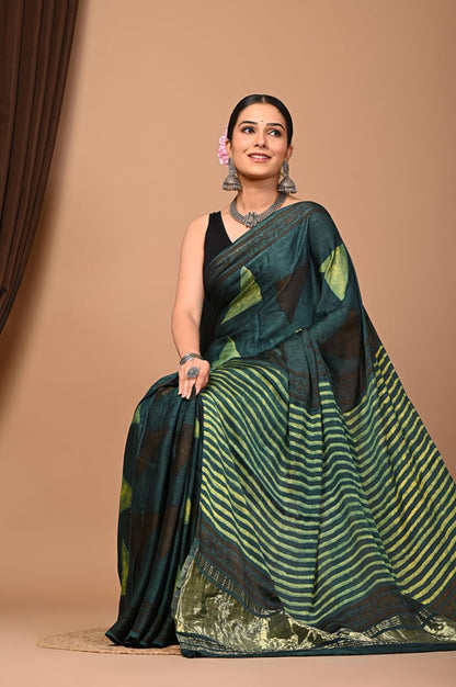 Nashpal Eco Prints Modal Silk saree