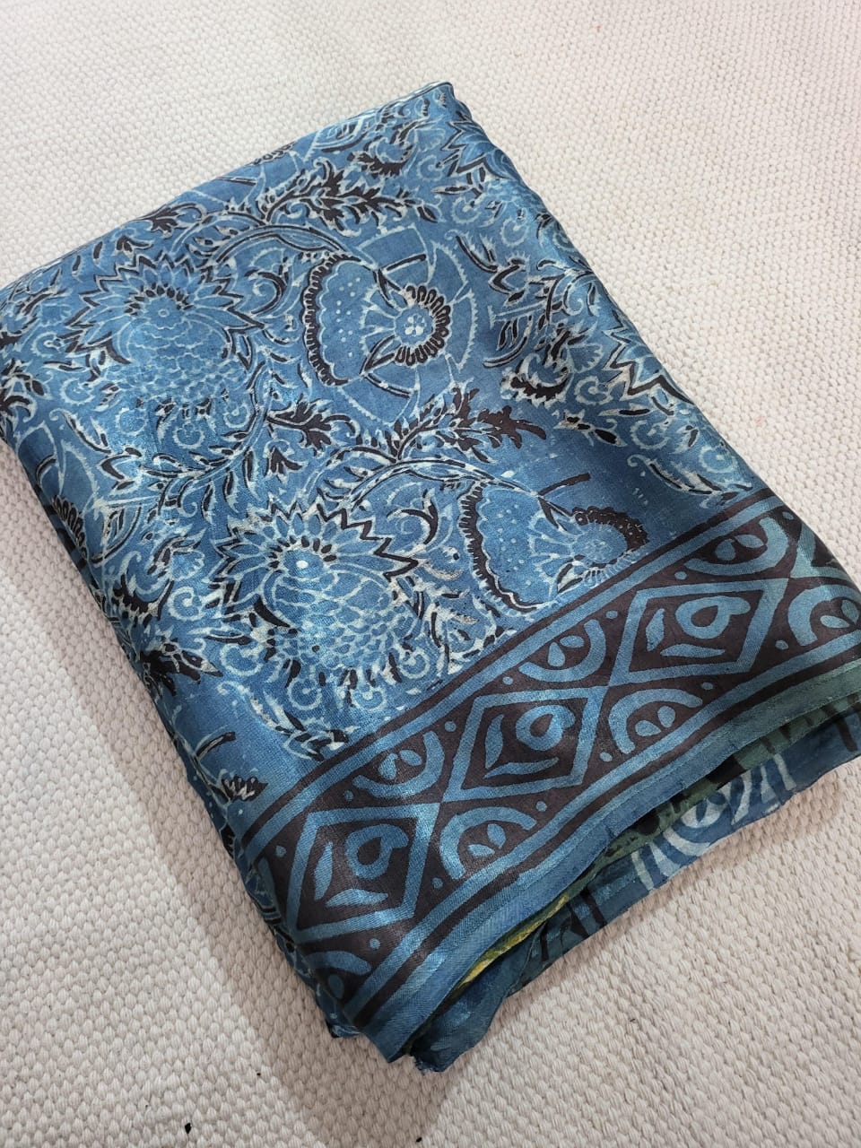 Vanaspati Ajrakh Prints Gajji Silk saree